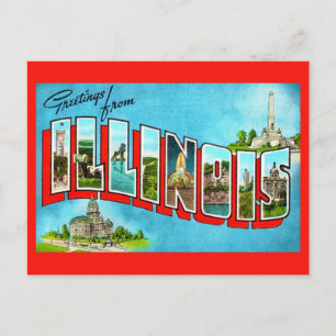 Cartão Postal Saudações de Illinois