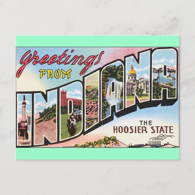 Cartão Postal Saudações De Indiana! (Frente)