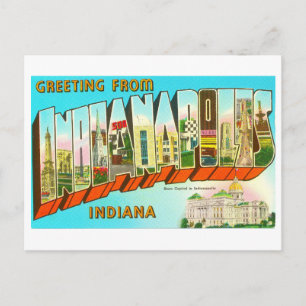 Cartão Postal Saudações de Indianapolis Letra Maiúscula