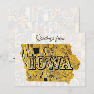 Cartão Postal Saudações de Iowa