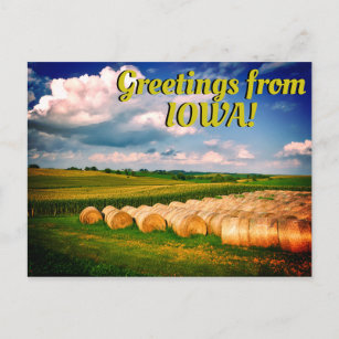 Cartão Postal "Saudações de Iowa" Belo Cartão-Postal