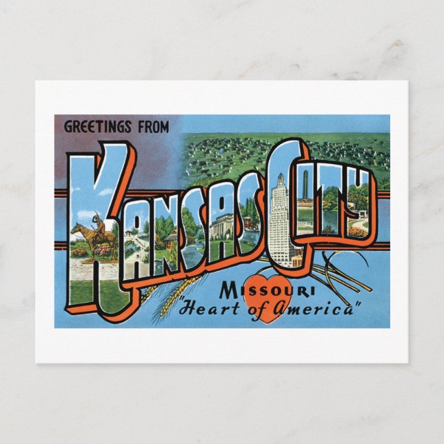 Cartão Postal Saudações De Kansas City (Frente)