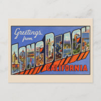 Saudações de Long Beach Large Letter Postcard