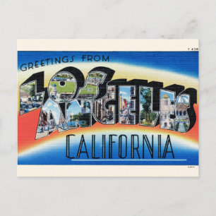 Cartão Postal Saudações de Los Angeles Carta Postal Grande