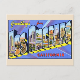 Cartão Postal Saudações de Los Angeles Letra Grande Vintage