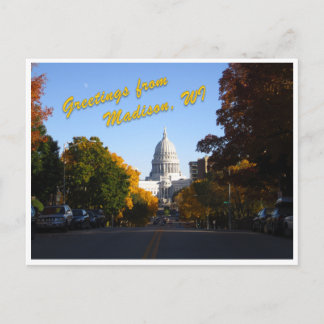 Cartão Postal Saudações de Madison, WI