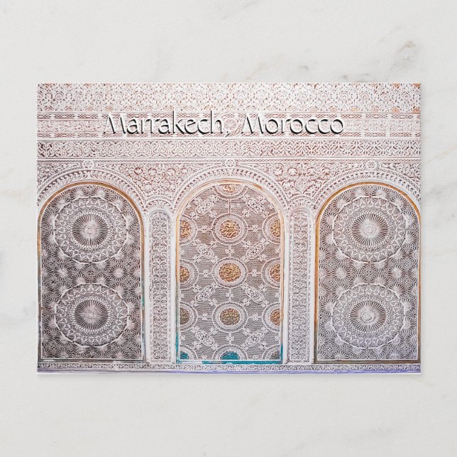 Cartão Postal Saudações de Marrakech Marrocos (Frente)