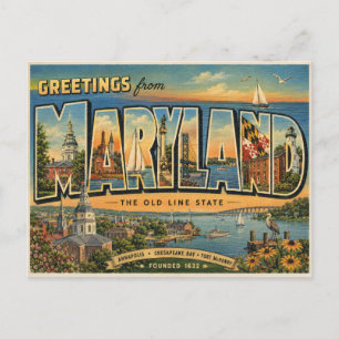 Cartão Postal Saudações de Maryland
