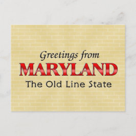 Cartão Postal Saudações de Maryland