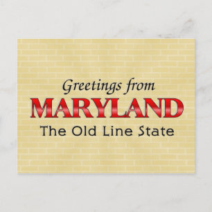 Cartão Postal Saudações de Maryland