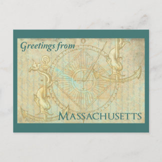 Cartão Postal Saudações de Massachusetts