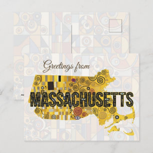 Cartão Postal Saudações de Massachusetts