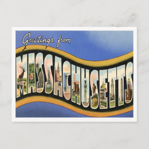 Cartão Postal Saudações de Massachusetts