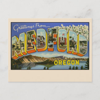 Cartão Postal Saudações de Medford, Oregon Carta Maiúscula