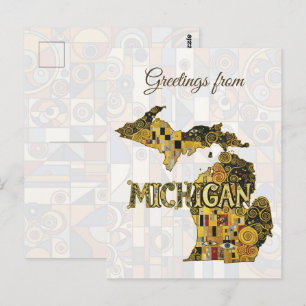Cartão Postal Saudações de Michigan