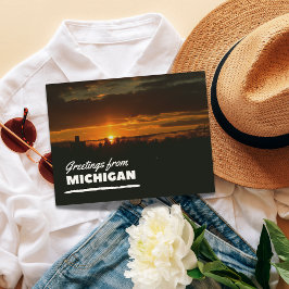 Cartão Postal Saudações de Michigan