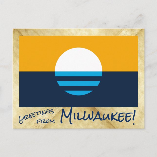 Cartão Postal Saudações de Milwaukee (Frente)