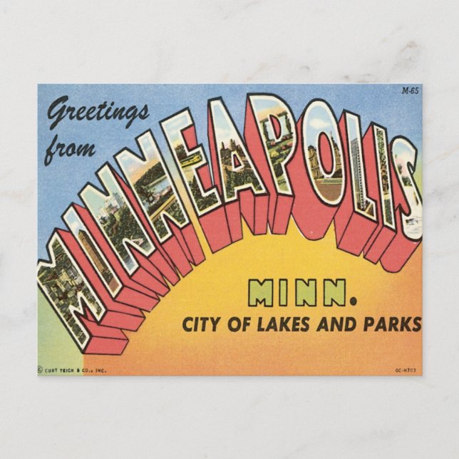 Cartão Postal Saudações De Minneapolis (Frente)
