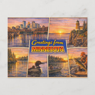 Cartão Postal Saudações de Minnesota