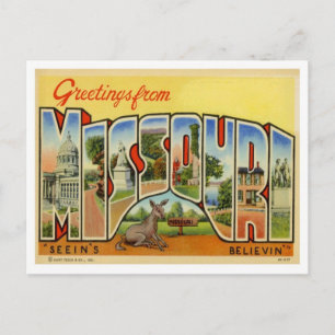 Cartão Postal Saudações De Missouri Vintage