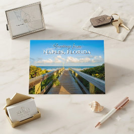 Cartão Postal Saudações de Naples Florida Beach Postcard