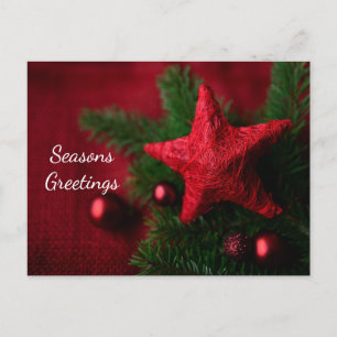 Cartão Postal Saudações de Natal da Estrela Vermelha