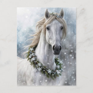 Cartão Postal Saudações de Natal das Férias do Cavalo Bonito