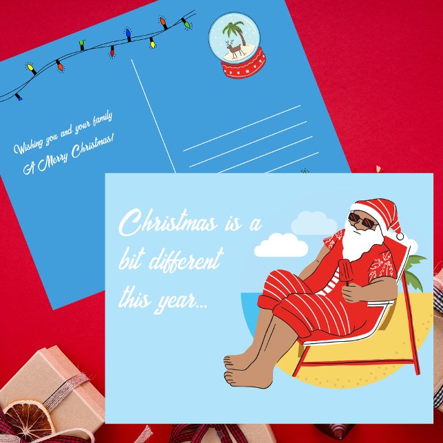 Cartão Postal Saudações de Natal de Férias Tropicais Simples e F (Criador carregado)