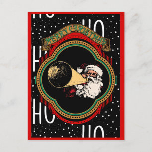 Cartão Postal Saudações de Natal do Papai Noel Antigo