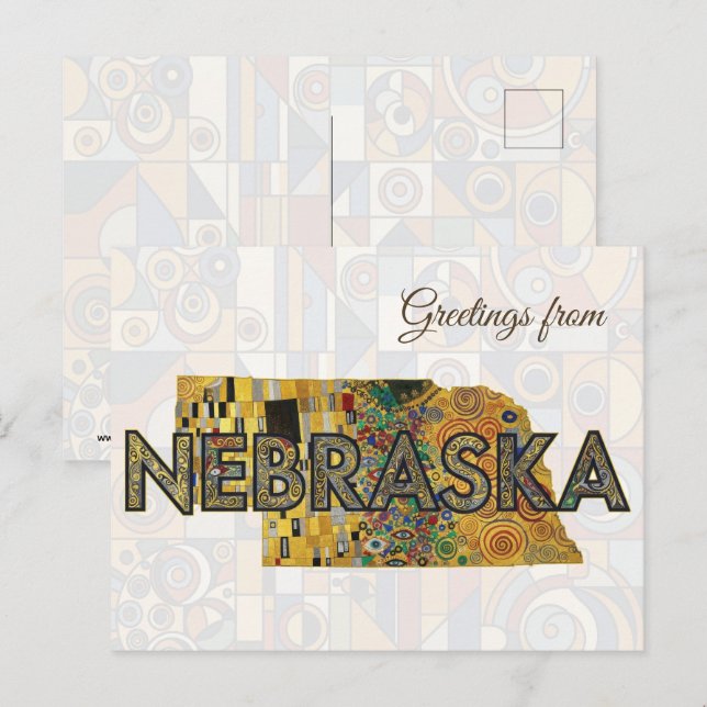 Cartão Postal Saudações de Nebraska (Frente/Verso)