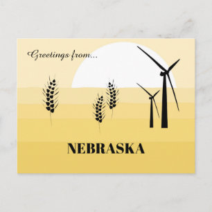 Cartão Postal Saudações de Nebraska State Sunny Yellow Shades