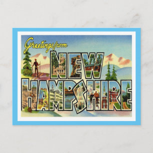 Cartão Postal Saudações De New Hampshire Vintage