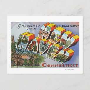 Cartão Postal Saudações de New Haven, CT