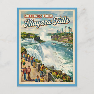Cartão Postal Saudações de Niagara Falls Inspirado no Vintage