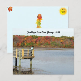 Cartão Postal Saudações de Nova Jersey - Pensamentos do outono