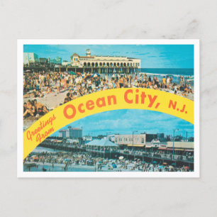 Cartão Postal Saudações de Ocean City, Viagem de Nova Jersey
