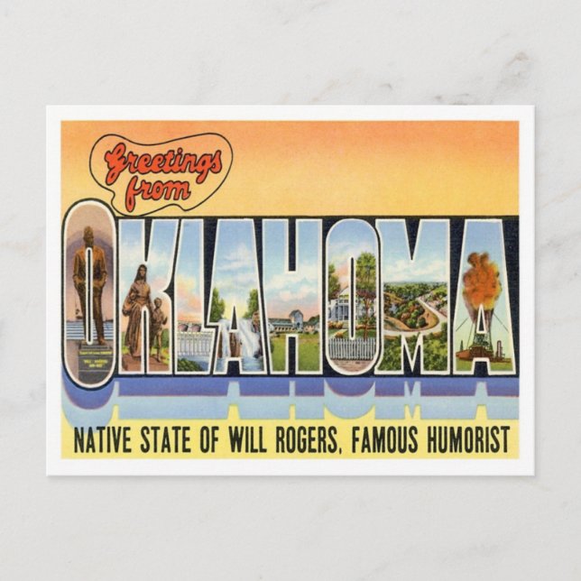 Cartão Postal Saudações De Oklahoma (Frente)