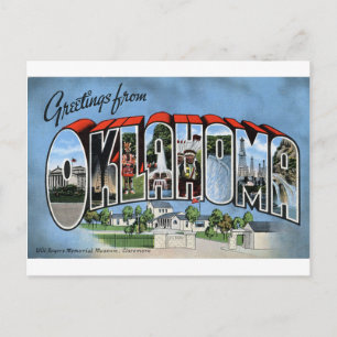 Cartão Postal Saudações De Oklahoma
