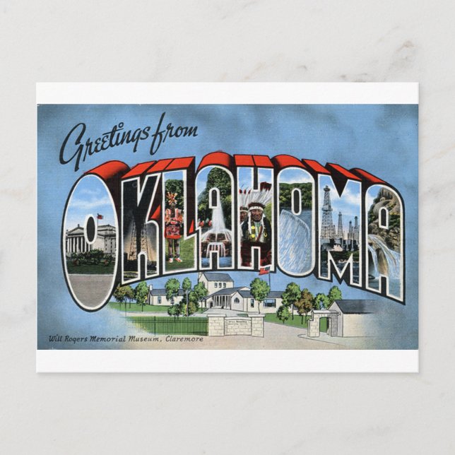 Cartão Postal Saudações De Oklahoma (Frente)
