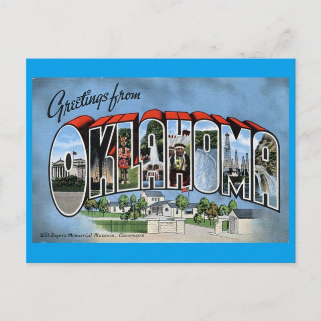 Cartão Postal Saudações De Oklahoma (Frente)