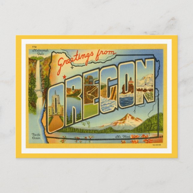 Cartão Postal Saudações De Oregon OR (Frente)
