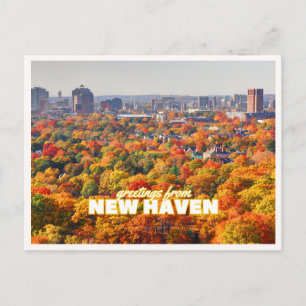 Cartão Postal Saudações de Outono de New Haven Connecticut