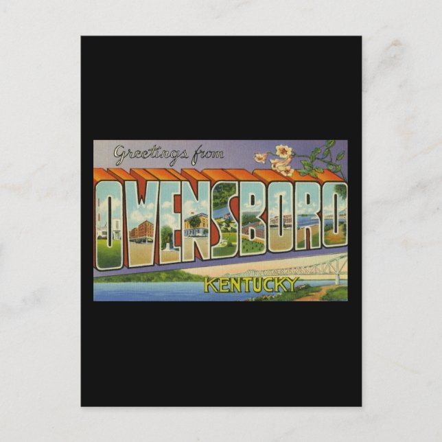 Cartão Postal Saudações de Owensboro Kentucky (Frente)