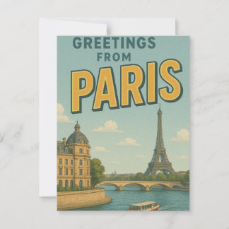 Cartão Postal Saudações de Paris