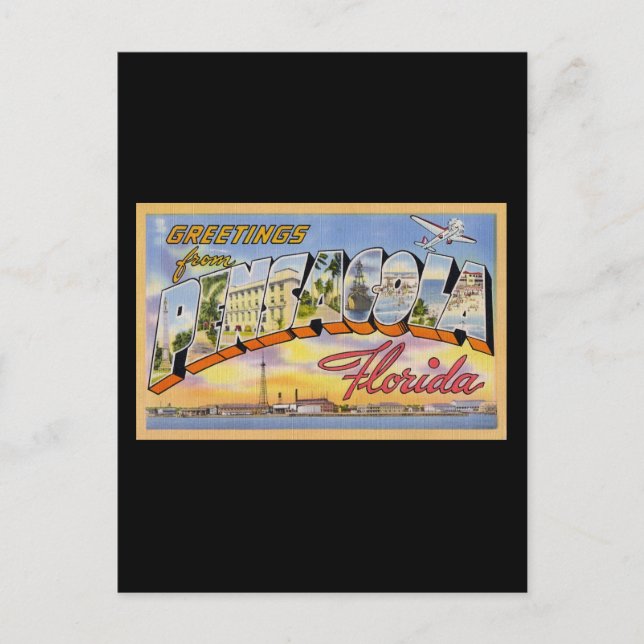 Cartão Postal Saudações de Pensacola Flórida (Frente)