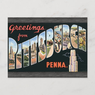 Cartão Postal Saudações De Pittsburgh Penna, Vintage.