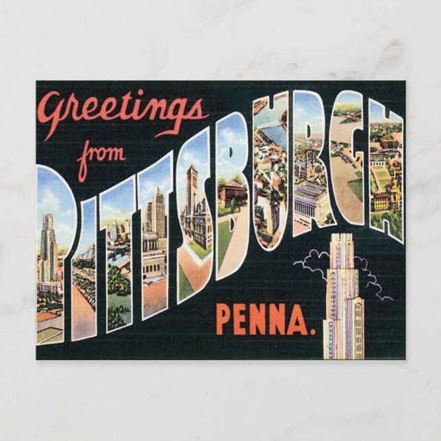 Cartão Postal Saudações De Pittsburgh, Pensilvânia (Frente)