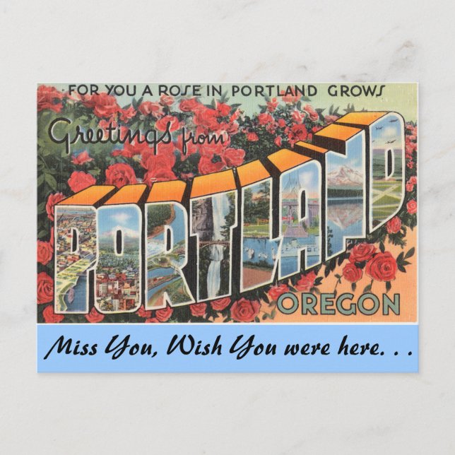 Cartão Postal Saudações de Portland (Frente)
