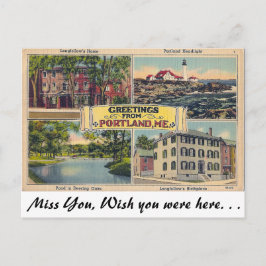 Cartão Postal Saudações de Portland, Maine