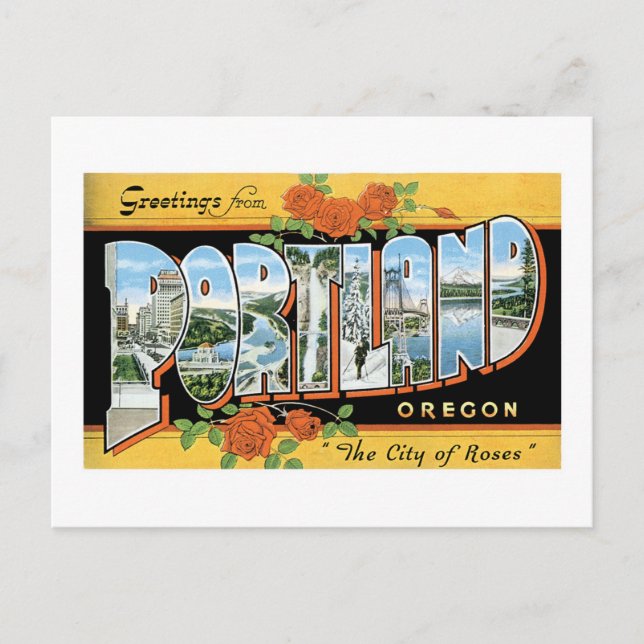 Cartão Postal Saudações de Portland, Oregon! (Frente)